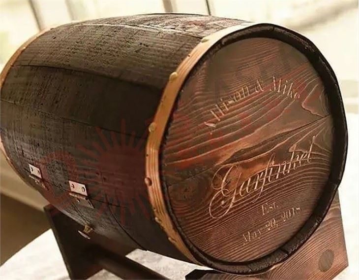 CO2 Laser Engraving Whisky Barrel